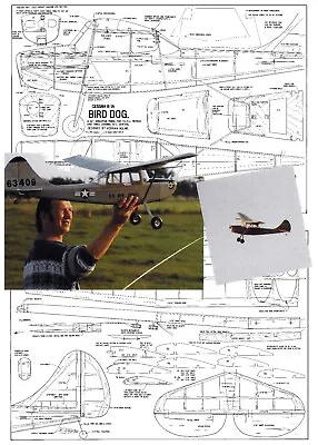 RCSA Model Airplane Plans (RC): Cessna O-1A Bird Dog 54  Fun-Fly Scale .10-.15 • $27.35