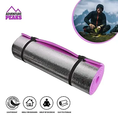 Camping Mat Roll Up Foil Mat Waterproof Eva Foam Yoga Insulated Sleeping Tent • £20.99