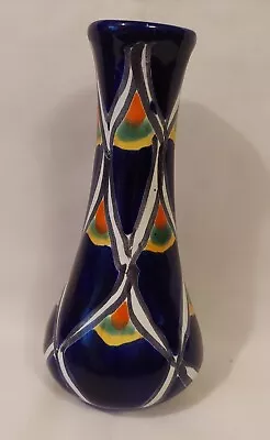 Handpainted Mexico Art Pottery Vase Blue • $14.40