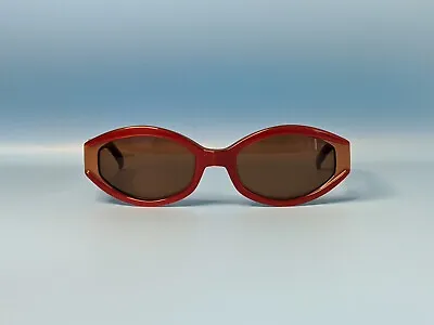 Vintage Escada E1211 Deep Red Acetate Sunglasses Handmade In France 53/18 #535 • $40