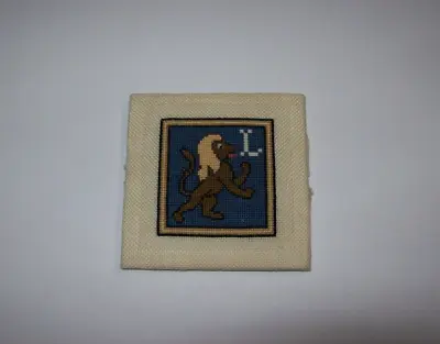 Vintage Miniature Needlepoint LION Finished Piece • $14