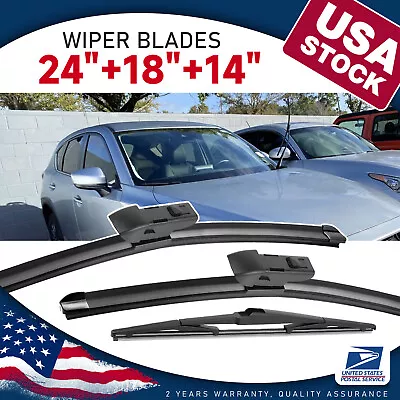 24 18 14  Front+Rear Wiper Blades For Mazda CX-5 2017-2021 Windshield Windscreen • $17.99