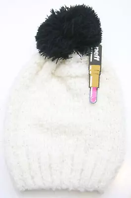 New Neff White & Blue Women's Polyester Beanie Hat Cap With Pom Winter CC13 • £7.70