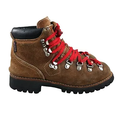 SCATS Vintage Men's 6** Brown Leather Lace Up Hiking Boots Vibram Soles 80s • $69.77