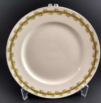 Vintage Limoges GDA France Pink And Green Floral Vine Dessert Salad Plate  • $8