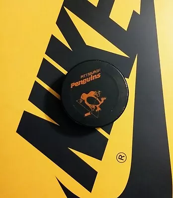 Pittsburgh Penguins NHL Hockey Puck Vintage 70s WIIC-TV E11even - Rare!  • $40