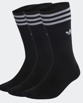 $29.95 • Buy Adidas Originals 3 Pack Solid Crew Socks Men’s Size 9-11 US Black/White FREESHIP