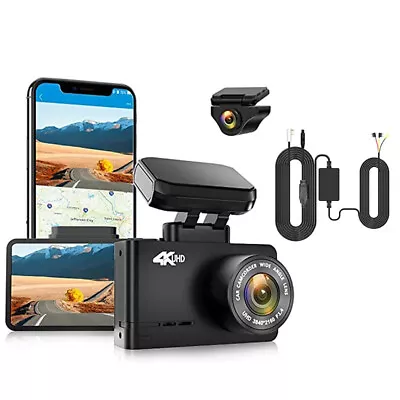 WOLFBOX Front And Rear Mini Dash Cam 4K Car Video Minitor With WiFi GPS Free SD • $179.96