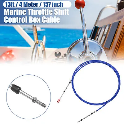 1pcs 13ft 157 Inch Marine Throttle Shift Control Box Cable With Clevis Blue • $25.20