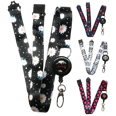 SpiriuS Lanyard With Retractable Reel ID Badge Holder With Metal Clip Keyring • £4.99