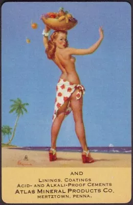 Playing Cards Single Card Old Vintage ELVGREN Advertising Art Pin-Up BEACH GIRL  • $5.44