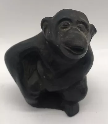 Vintage Monkey Figurine Made From Coal. • $13.23