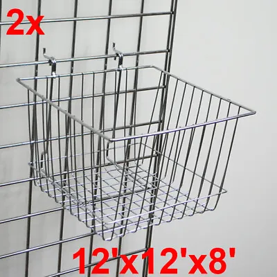 2x DEEP MESH GRID MESH SHOP DISPLAY ASKET RETAIL STORE SIZE 12'X12'X8' • £20.68