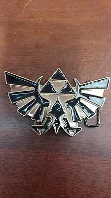 Nintendo THE LEGEND OF ZELDA Black And Gold Triforce Belt Buckle USED  • $15