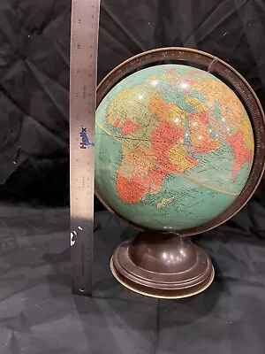 Antique Pre-WWII Replogle Globe - 10 Inch Standard Globe With Stand Revolving • $45