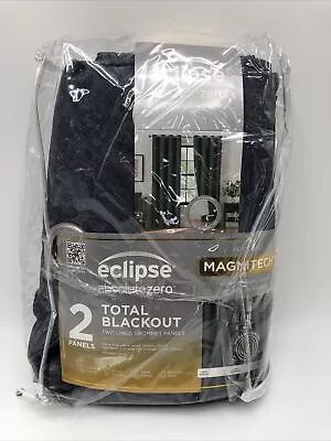 Eclipse Total Blackout Curtain Panels OSCAR Navy 52 X 84 Inch Magnetic (1 Pair) • $32.50