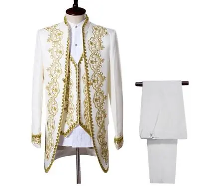 Men's Formal Dress Slim Fit 3PCS Suits Blazer Jackets Pants Vest Chic Royal Gown • $74.71