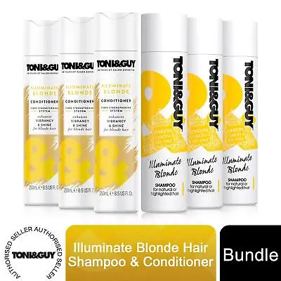 £22.99 • Buy 3x Each Toni & Guy Illuminate Blonde Shampoo & Conditioner For Highlighted Hair