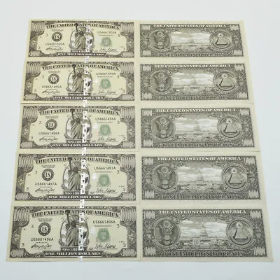 10pc US One Million Dollars Banknote Statue Of Liberty Serial Number Paper Money • £12.72