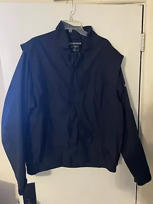 Mens FootJoy FJ DryJoys Golf Rain Wind Jacket Black Full Zip Size XL In EUC • $47