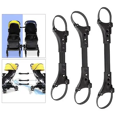 $31.10 • Buy 3 Pieces Twin Baby Stroller Connector Double Umbrella Black For Babyzen Cart