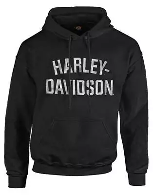 Harley-Davidson Men's Heritage Pullover Hooded Sweatshirt Black Hoodie 30296635 • $62.95