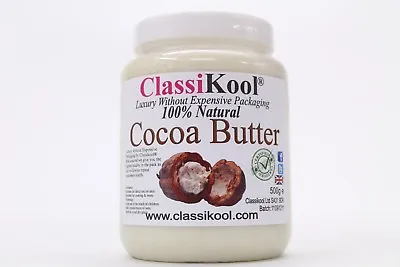 Classikool 500g Tub Pure Edible Cocoa Butter Food Grade Chocolates Cosmetic Body • £16.99