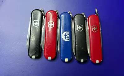 Lot Of 5 Victorinox Classic Sd Swiss Army Knives - Multi Colors And Logos • $25