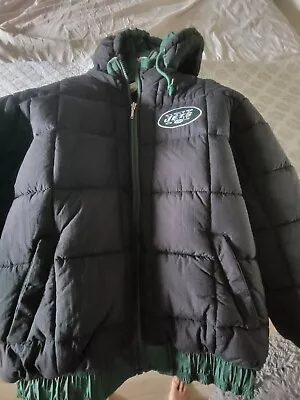 NY JETS STARTER COAT REVERSIBLE MINT LG. With HOOD • $50