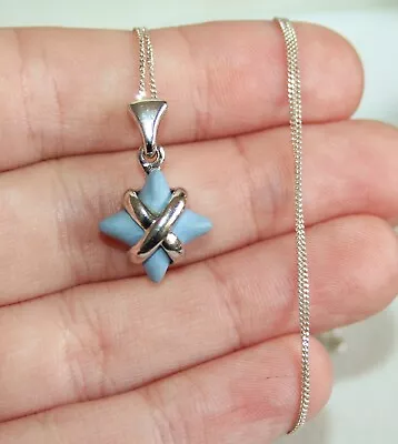 £24.99 • Buy WEDGWOOD Sterling Silver Blue Jasperware Star Necklace - Chelsea Collection 925
