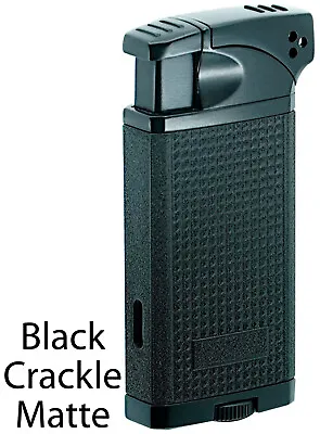 Vector KGM Duke Dual Soft Flame Pipe & Torch Cigar Lighter - Black Crackle  8272 • $53.95