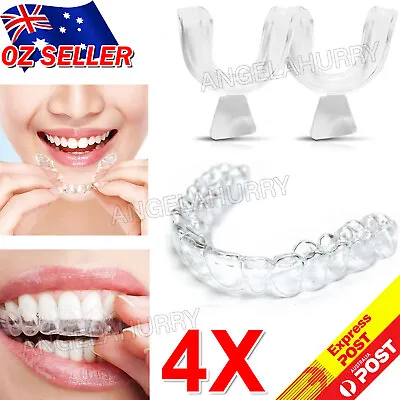 $8.95 • Buy 4x Teeth Whitening Mouth Trays Custom Self Mould Thermo Plastic Clear Guards NEW