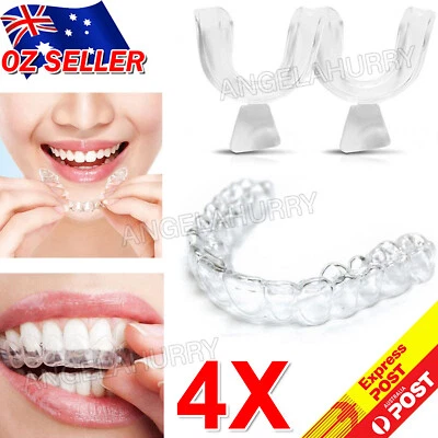 $8.49 • Buy 4x Teeth Whitening Mouth Trays Custom Self Mould Thermo Plastic Clear Guards NEW