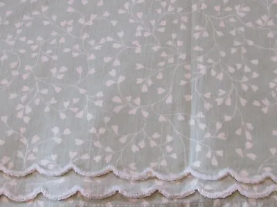 Yves Delorme Paris Mint Green White Scallop King Size Flat Sheet France • $95