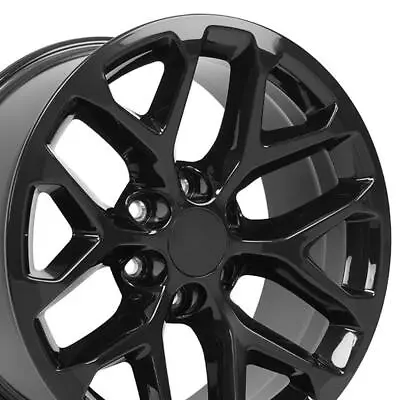 $959 • Buy 20 Inch Gloss Black Snowflake Wheels Set Fit Silverado Tahoe Suburban CK156 5668