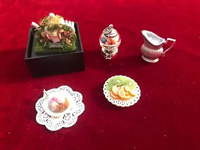 Dollhouse Miniature Lot Of 5 Items Cute Cottage Teapotmore • $16