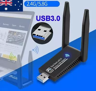 AC1300 USB 3.0 WiFi Wireless Adapter Dongle 802.11ac 5GHz Dual Band 11AC • $18.99