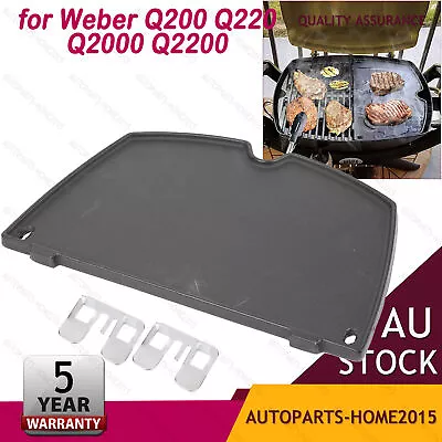 1X BBQ Half Griddle Plate Iron For Weber Q Models Q200 Q220 Q2000 Q2200 • $54.80