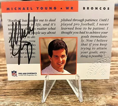 1992 Michael Young Pro Line Portraits Certified Auto Autograph Card Broncos Mike • $9.99