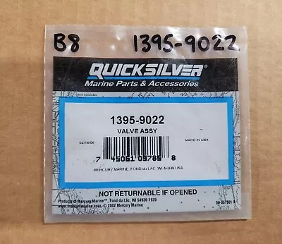 NOS Mercury Quicksilver 1395-9022 Valve Assembly. Genuine OEM Factory Boat Parts • $9.89