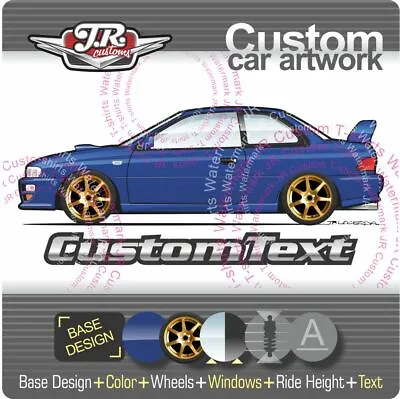£6 • Buy Custom 94 95 96-97-00 Subaru Impreza Coupe Turbo WRX STi 22B RA Art For T-Shirt