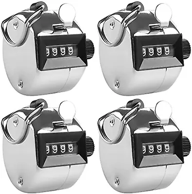 4 Digit Hand Tally Counters 4 Pack Mechanical Lap Tracker Manual Clicker With • $17.80