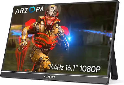 ARZOPA 16.1'' 144Hz Portable Gaming Monitor 100% Srgb 1080P FHD Kickstand Po... • $445.79