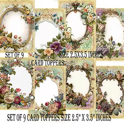 £2.99 • Buy Card Topper Victorian Flower Frames Set Of 9 Cardmaking Scrapbooking  Ref2