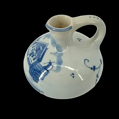 Delft Blauw Erven Lucas Bols Bulbous Handled Mini Jug Dutch Scene House Holland • $19.99