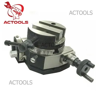 4  Inches Precision Tilting Rotary Table 4 Slot 100 Mm With Vise Round Vice • $126.67