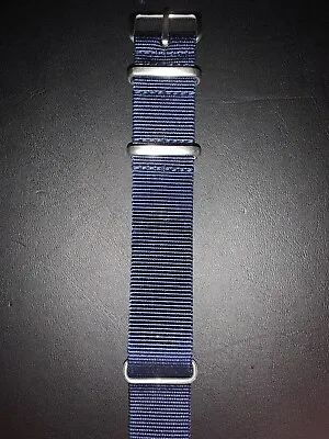 Night Blue G10 NATO Strap Brushed Buckle And Loops - Width : 20 Mm • $15