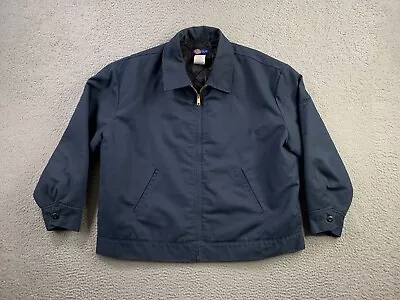 Dickies Jacket Mens 2XL Blue Workwear Mechanic Full Zip Collared Quilted • $30.88