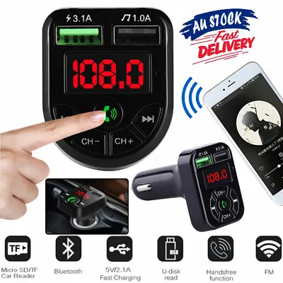 Bluetooth Radio Car Kit Wireless FM Transmitter USB Charger MP3 Player Handsfree • $11.99