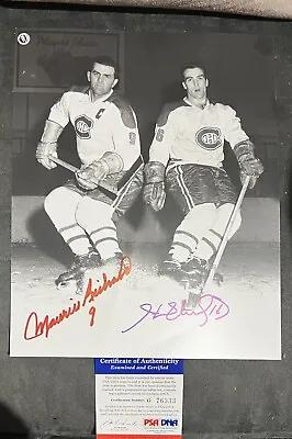 Maurice Rocket Richard & Brother Henri Signed Montreal Canadiens 8x10 Photo PSA • $295